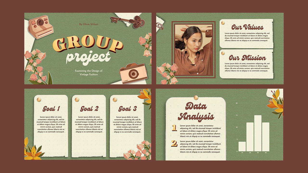 Green Vintage Group Project Presentation - Presentations and Slides Free Download