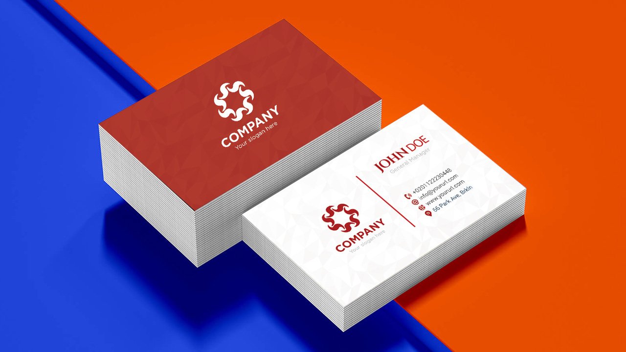 Red white business card - PSD File Free Download