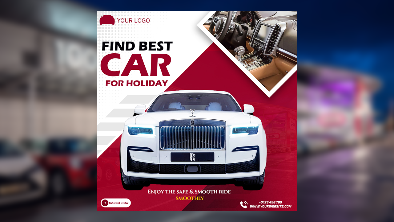 Car Sale Automotive Social Media Banner or Instagram Post Template – PSD File Free Download