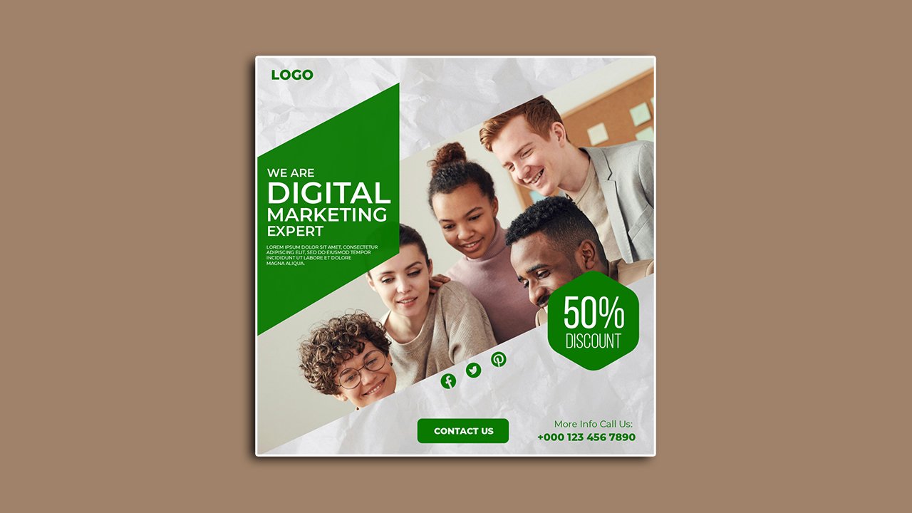Digital marketing template design – PSD File Free Download