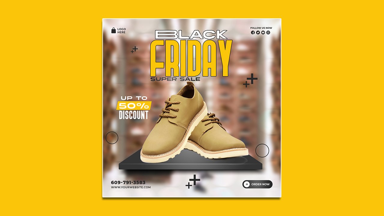 Black Friday super sale social media template – PSD File Free Download