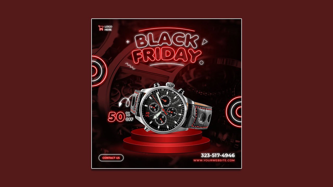 Black Friday super sale social media template – PSD File Free Download