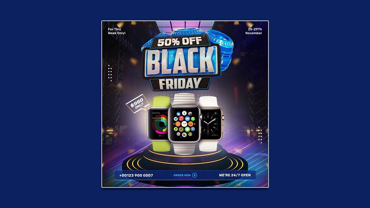 Black Friday super sale social media template – PSD File Free Download