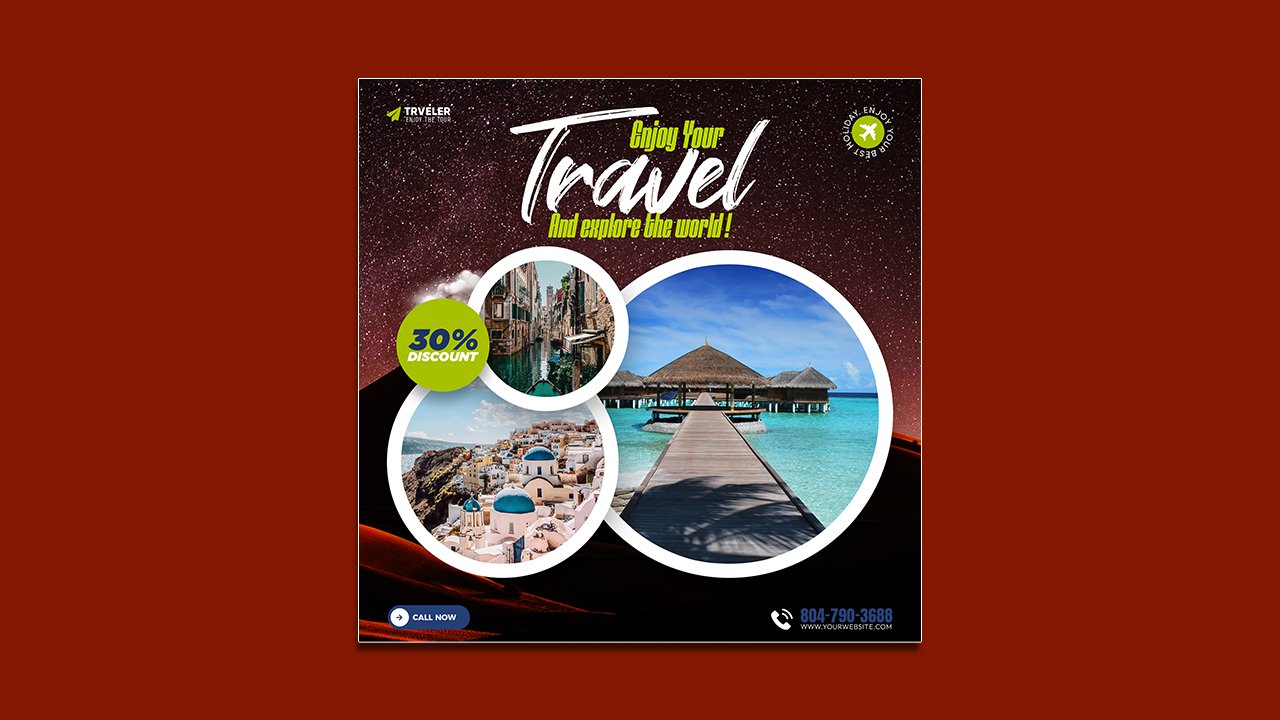 Tour travel agency template design – PSD File Free Download