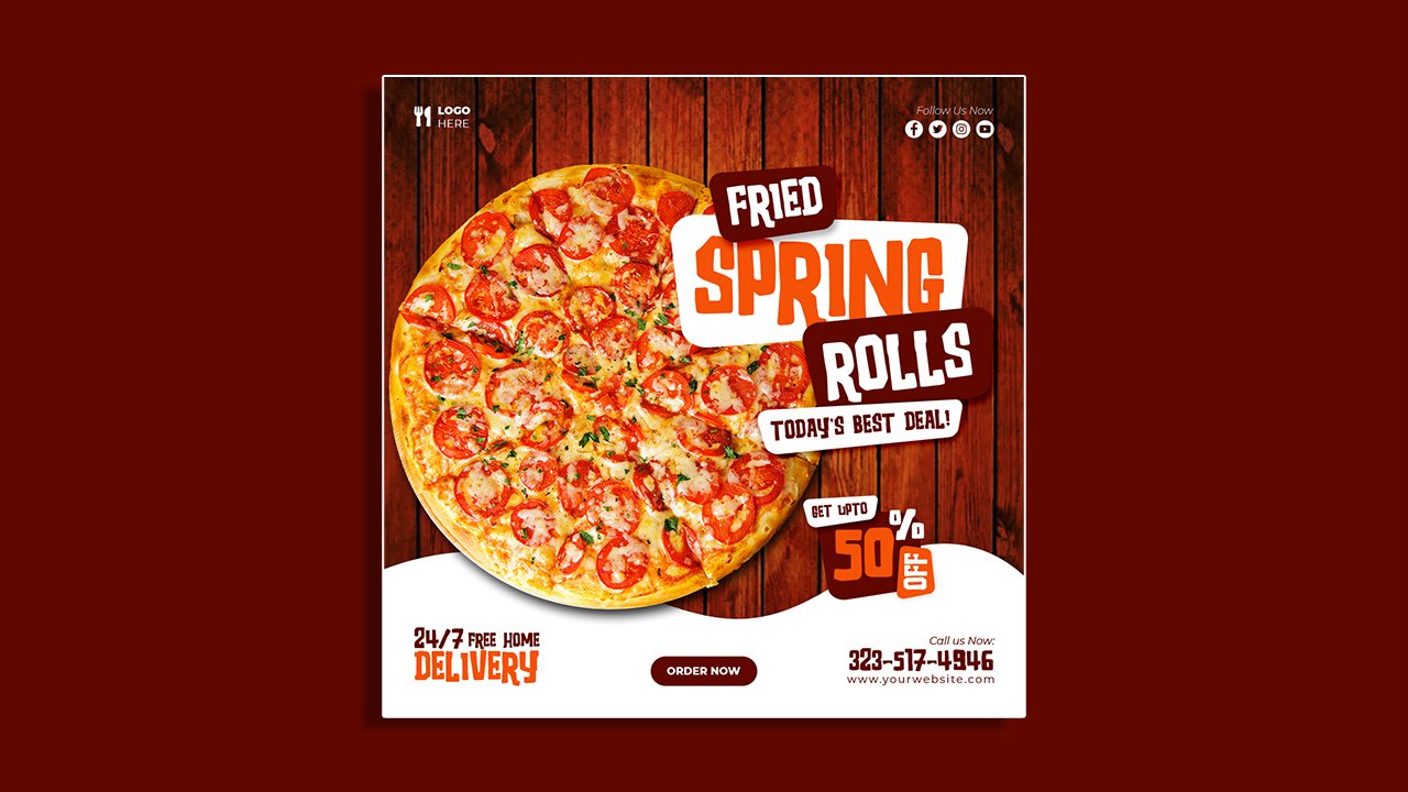 Food menu restaurant social media banner template – PSD File Free Download