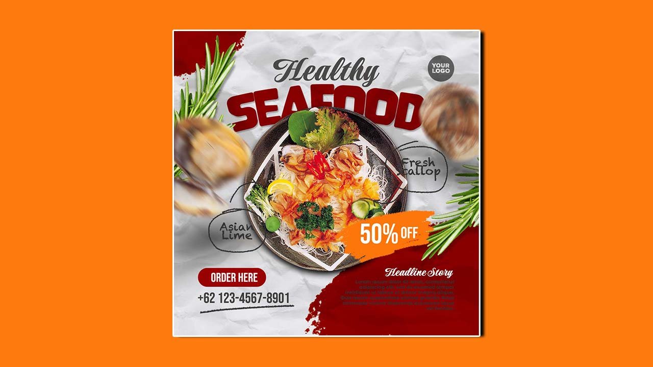 Food restaurant menu social media feed – PSD File Free Download