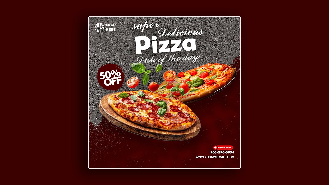Pizza menu promotion template – PSD File Free Download