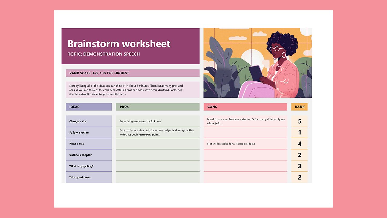 Brainstorming worksheet - Excel Templates Free Download