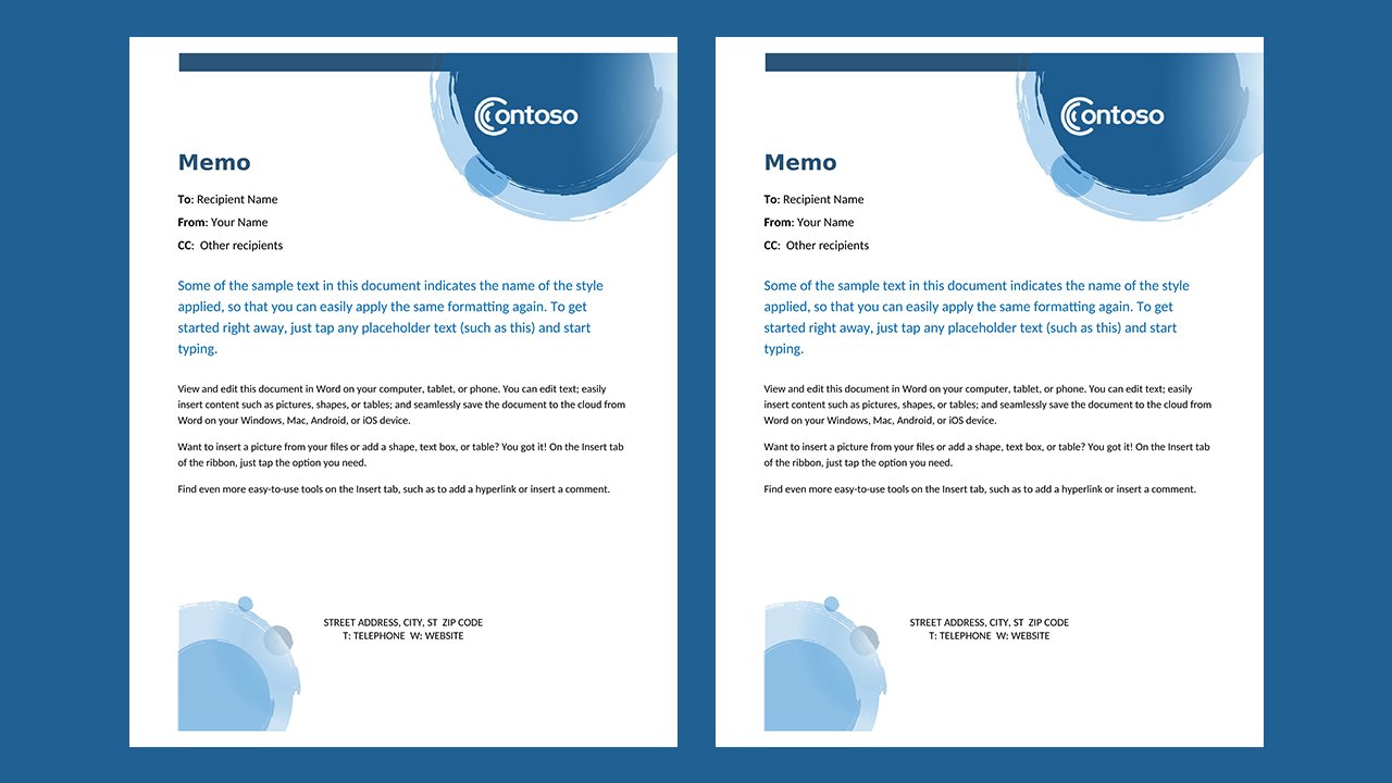 Free Blue spheres memo Concept Word document templates – Microsoft Word Templates Free Download
