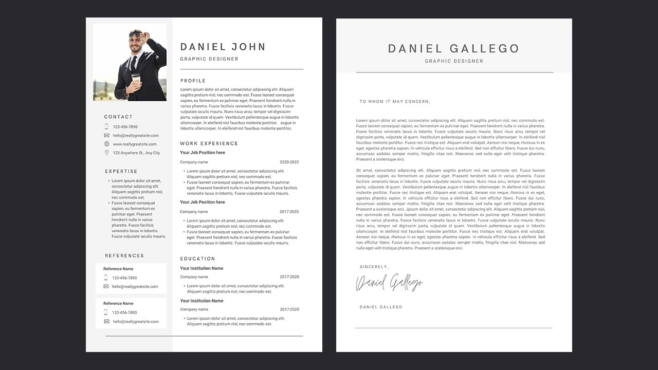 Minimalist Neutral Grey Professional Resume – CV Templates Free Download