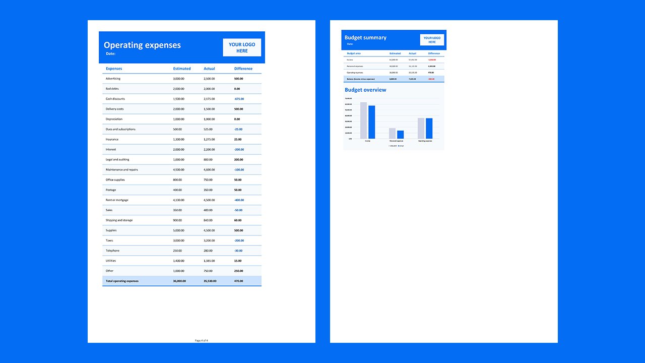 Business budget - Excel Templates Free Download