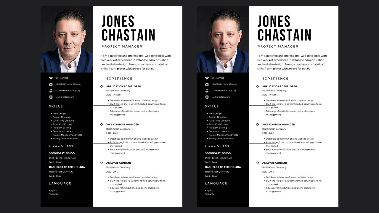 White Black Elegant Modern Corporate CV Resume – CV Templates Free Download