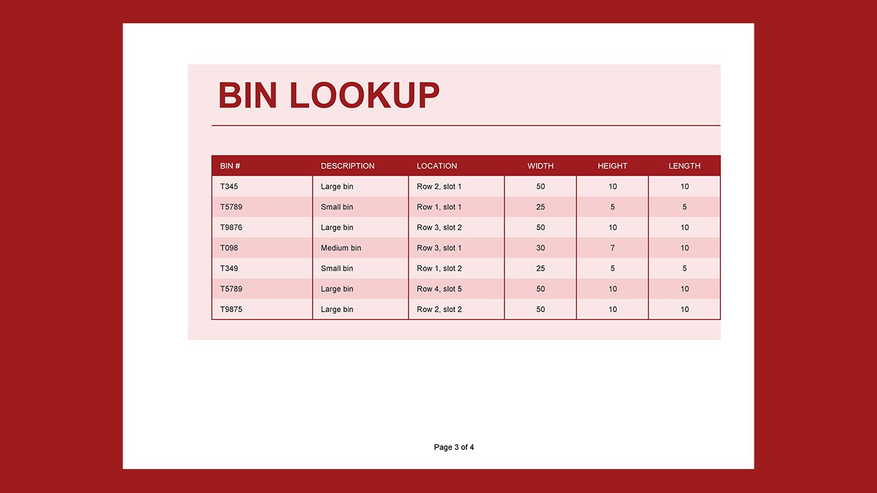 Warehouse inventory - Excel Templates Free Download