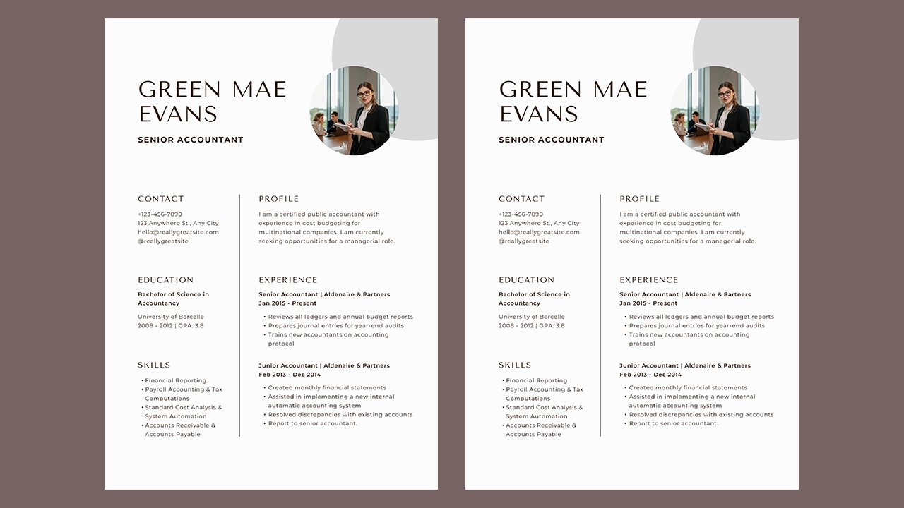 Grey Minimalist Professional Modern Resume - CV Templates Free Download
